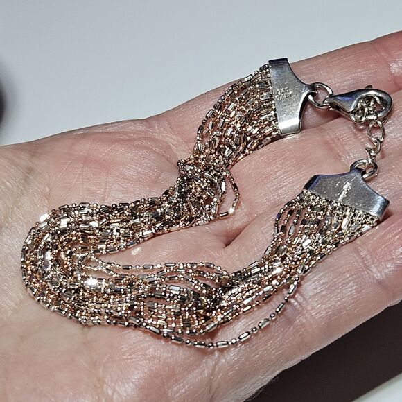 *Sale* Vintage Italy Dyadema Signed Sterling Silver 925 Multistrand 7-7.5" - Picture 2 of 16